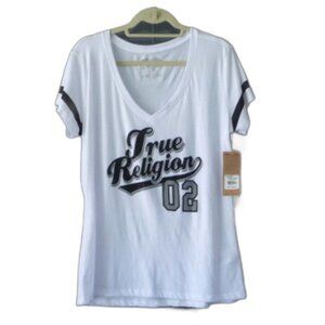 TRUE RELIGION V NECK TEE SIZE XXL (runs small)
